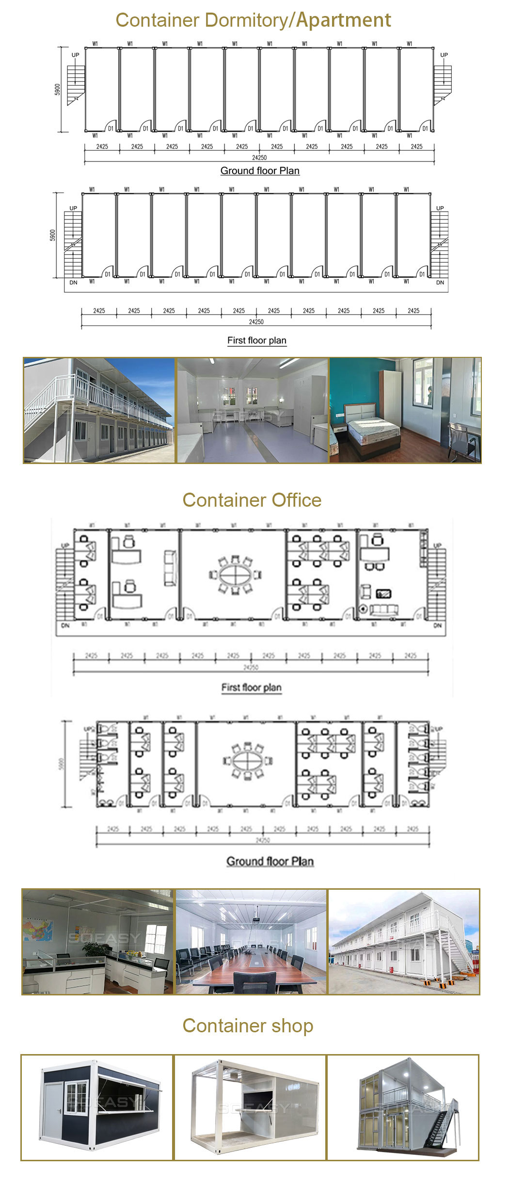 dibujo de la casa del contenedor de paquete plano