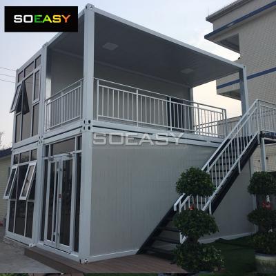 Luxury  Container Villa 4 Units Flat Pack Combine Together Glass Wall with Balcony en venta