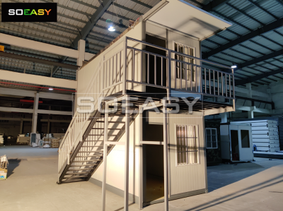 La casa de contenedores plegable de estructura de acero fuerte se puede hacer en 2 pisos
