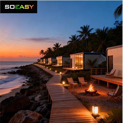 Cabaña de manzana, casa modular prefabricada de lujo para vivir en un resort costero